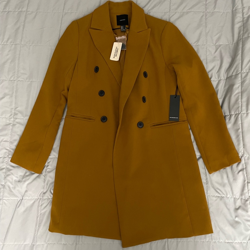 Forever21 Double Breasted Long Coat NEW